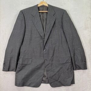Hickey Freeman Tasmanian Loro Piana Mens 44L Grey Wool Jacket Blazer USA Stretch